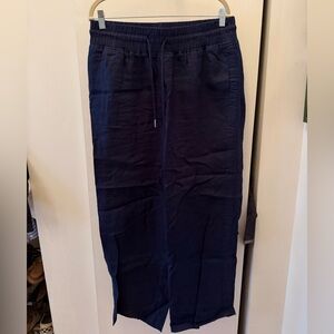 Quince Deep Blue Linen Pants